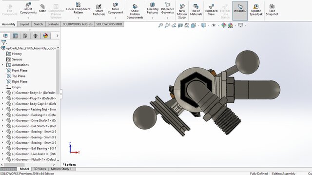 3D model of Mechanical Governor Valve Assembly | High-Precision 3D CAD Modeling, Mechanical Design & Engineering Assembly