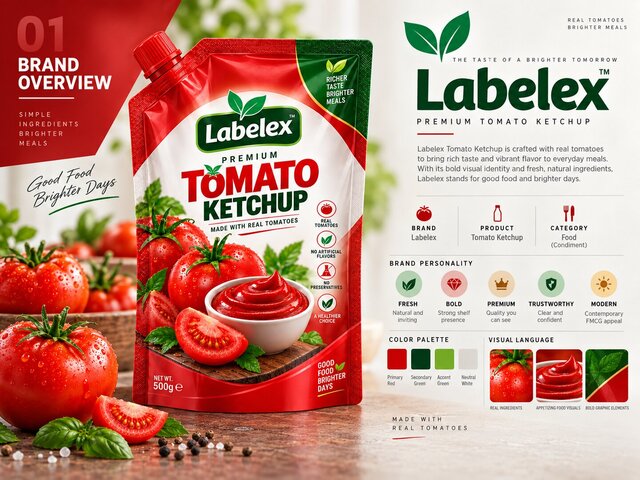Labelex Premium Tomato Ketchup — Food Packaging & Brand Identity Design – image 9 of 17