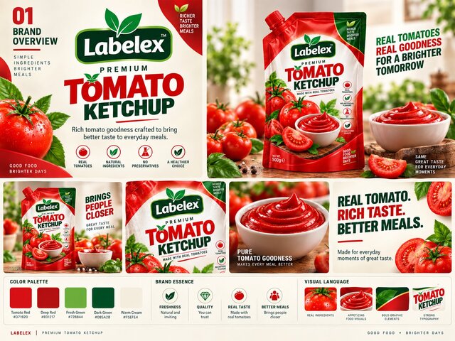 Labelex Premium Tomato Ketchup — Food Packaging & Brand Identity Design – image 16 of 17