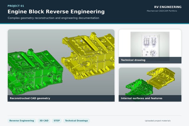 3D model of Engine Block Reverse Engineering and CAD Reconstruction