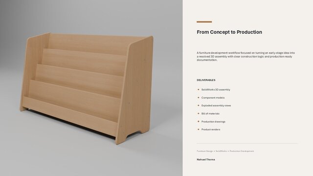 SolidWorks Furniture Design | Fabrication-Ready Book Display – image 6 of 6