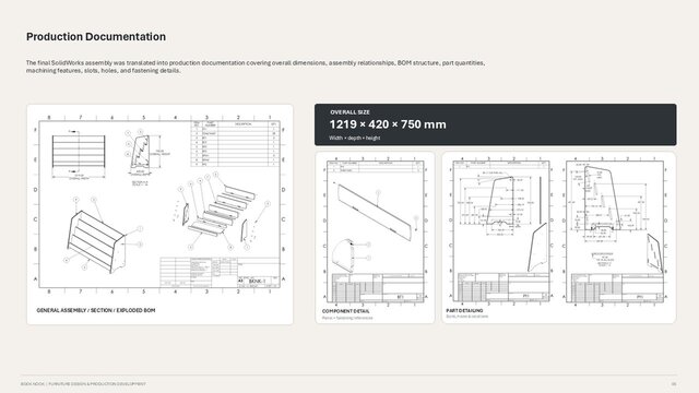 SolidWorks Furniture Design | Fabrication-Ready Book Display – image 5 of 6