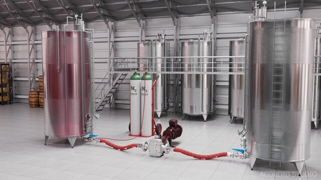 Winery Transfer and Nitrogen Inerting: How-It-Works Process Animation – image 2 of 12