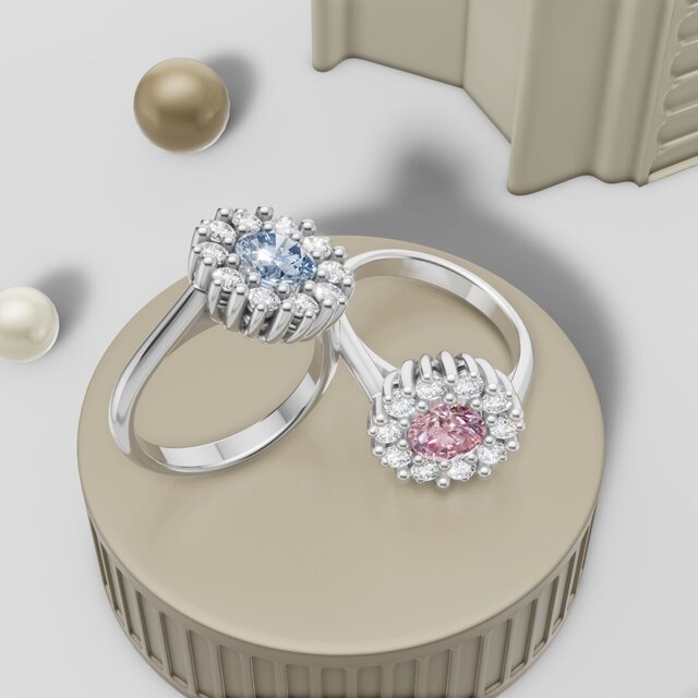 Classic Diamond Cluster CAD modeling