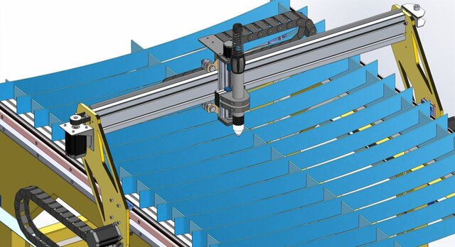 3D model of CAD Design: 3-Axis CNC Plasma Cutting Table