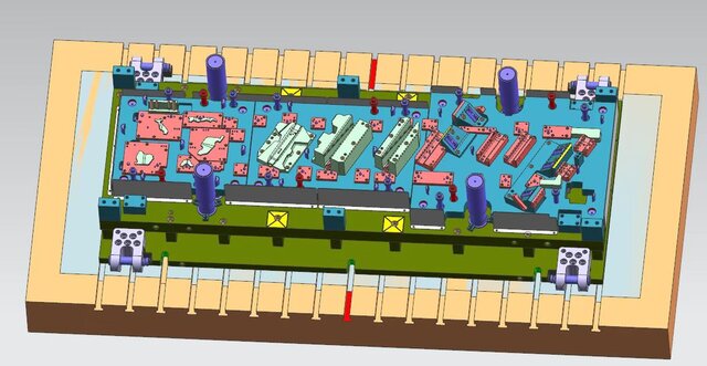3D model of Production-Grade 600 Ton Steel Progressive Press Tool Design
