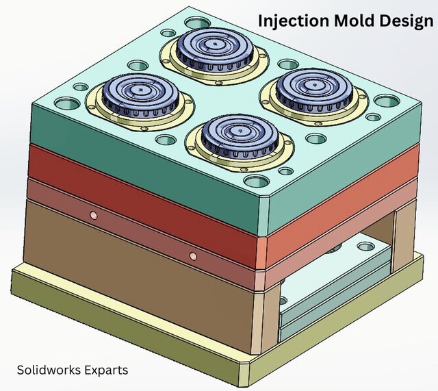 Injection Mold Design With EDM Electrode Design, 3D Model