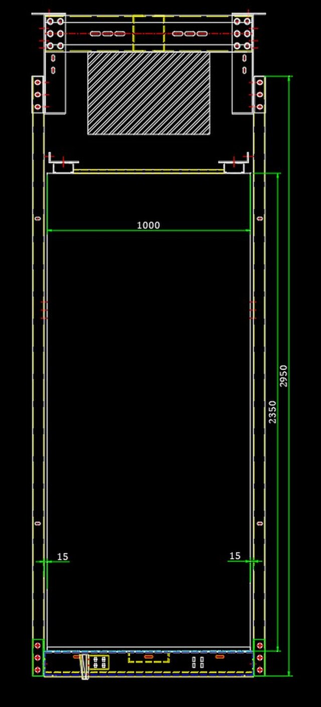 3D model of compact elevator with this door configuration