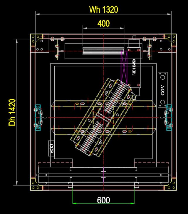3D model of compact elevator with this door configuration