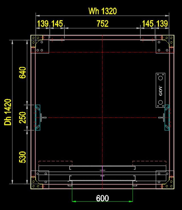 3D model of compact elevator with this door configuration