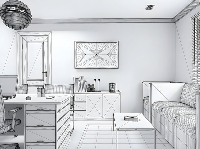 3D model of Office Interior Rendering