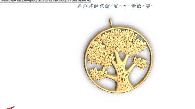 3D model of Tree of Life Pendant – Jewelry CAD Design