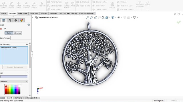 3D model of Tree of Life Pendant – Jewelry CAD Design