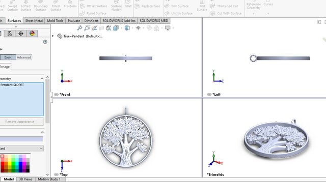 3D model of Tree of Life Pendant – Jewelry CAD Design
