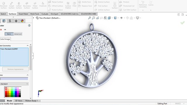 3D model of Tree of Life Pendant – Jewelry CAD Design