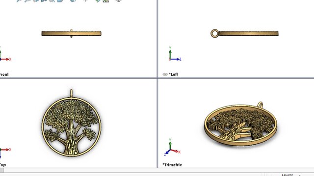 3D model of Tree of Life Pendant – Jewelry CAD Design