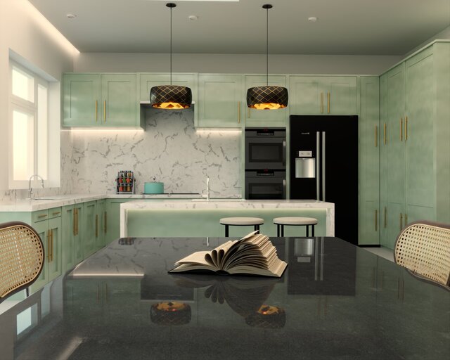 Interior Livingroom & Kitchen