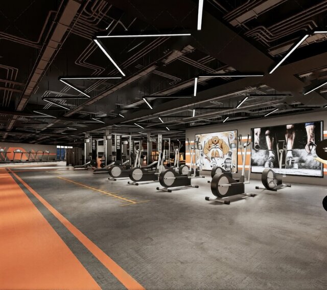 Modern Industrial Fitness Gym Interior
