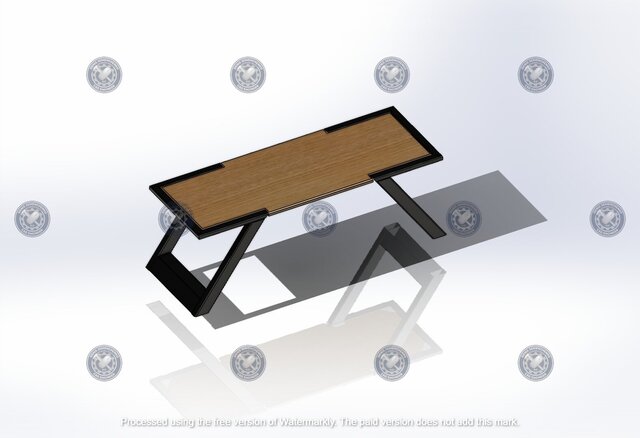 3D model of Industrial Loft Dining Table 2100x750mm (Production Ready)