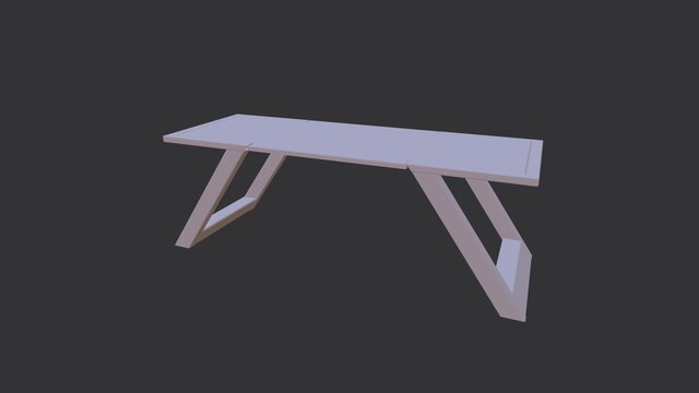 3D model of Industrial Loft Dining Table 2100x750mm (Production Ready)