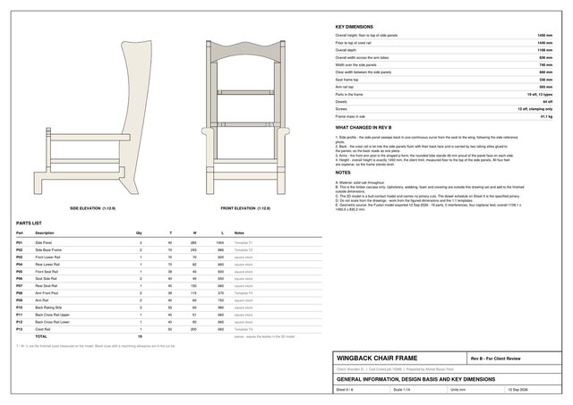 Wingback Chair Frame CAD Design & Manufacturing Documentation – image 6 of 6