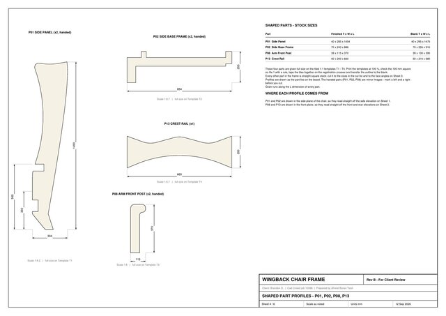 Wingback Chair Frame CAD Design & Manufacturing Documentation – image 4 of 6