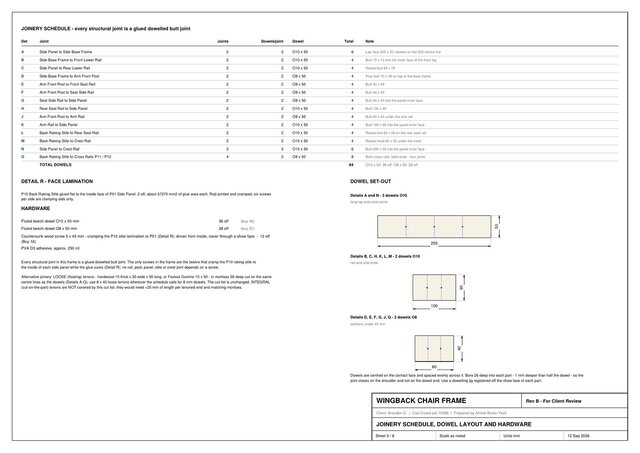 Wingback Chair Frame CAD Design & Manufacturing Documentation – image 5 of 6