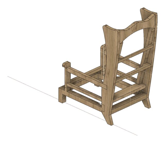 Wingback Chair Frame CAD Design & Manufacturing Documentation – image 2 of 6