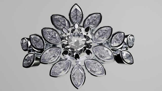 Marquise Crown Solitaire Ring | CAD Engineering – image 2 of 9