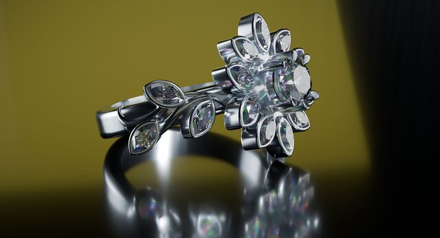Marquise Crown Solitaire Ring | CAD Engineering – image 1 of 9