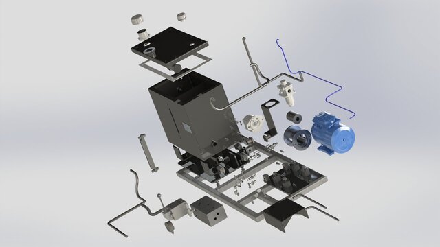 Hydraulic Power Unit (HPU) - SolidWorks Mechanical Design – image 3 of 4