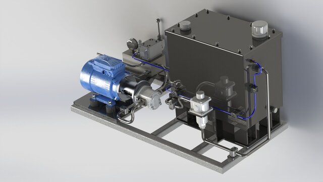 Hydraulic Power Unit (HPU) - SolidWorks Mechanical Design – image 4 of 4
