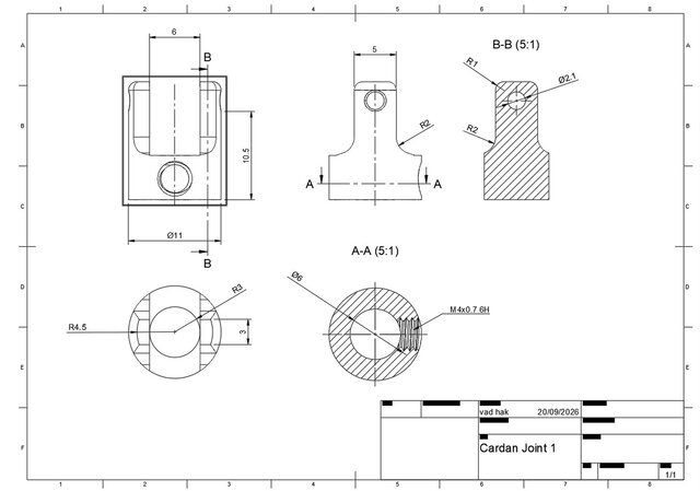 3D model of Cardan Joint – Mechanical CAD Design