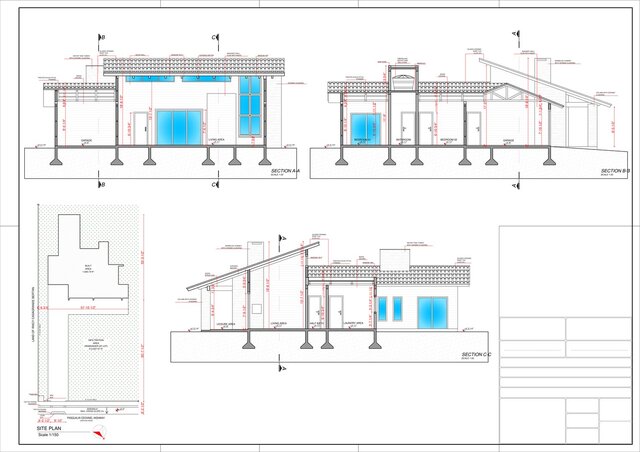 Floor plan, sections, and elevations of a residence (Client 02) – image 2 of 3
