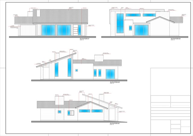 Floor plan, sections, and elevations of a residence (Client 02) – image 3 of 3