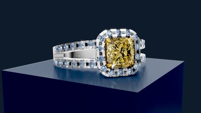 Jewelry CAD Modeling & Rendering Halo ring