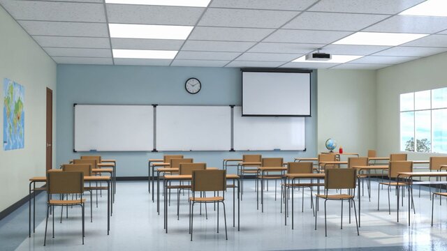 3d classroom, 3d library, 3d school architectural design