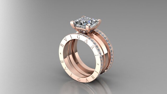 Rose Gold Halo Ring – Clean CAD & Photoreal Render