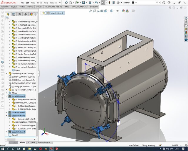 3D model of DFM: Sheet Metal Design, CNC Machining and Laser Cutting: Mechanical Engineering: Pressure Vessels, Modular Structure, Automotive Brackets,