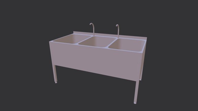 washing-sink-unit-with-three-seamless-bowls
