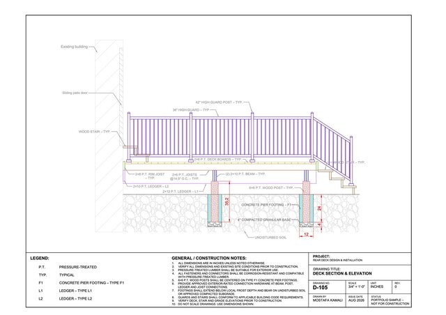 3D model of Rear Deck Design & Construction Drawings – AutoCAD