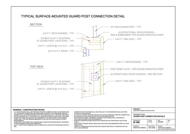 3D model of Rear Deck Design & Construction Drawings – AutoCAD