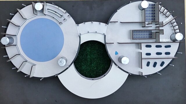 E-Rey Roadside Rest Station — SOLIDWORKS & Laser-Cut Scale Model – image 5 of 7