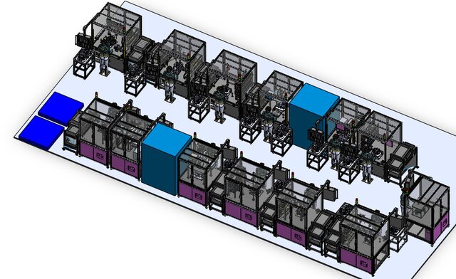 3D model of Automated Assembly Line Design for Automotive E-Drive Products