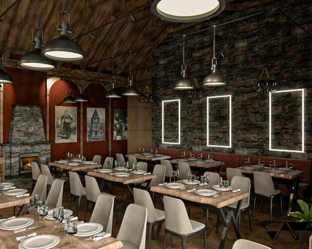 Traditional Restaurant Interior Design Download Free 3D Model By 