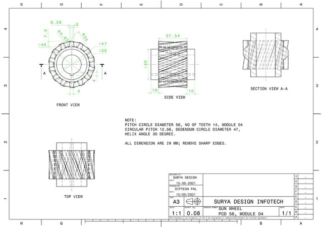 3D model of Sample of Complex Machine Parts design (gearbox)
