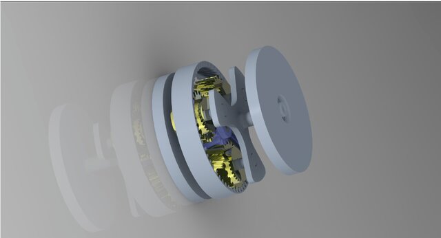3D model of Sample of Complex Machine Parts design (gearbox)