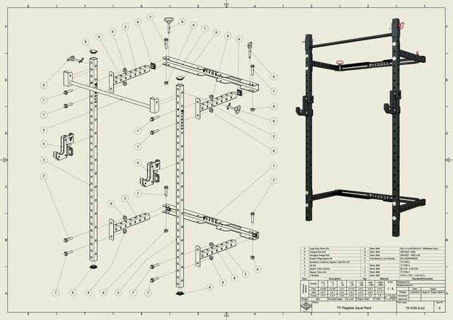 3D model of Folding Squat Rack