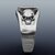 Gothic Skull Ring in Platinum with Bezel-Set Emerald-Cut Onyx