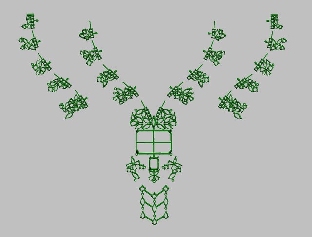 Luxury + Emerald + Diamond + Necklace Set + Manufacturing-Ready + Jewellery CAD – image 4 of 7